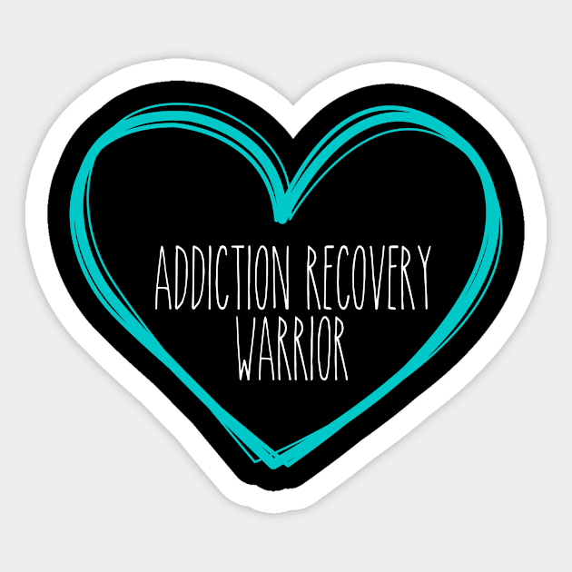 Addiction Recovery Warrior Heart Support Sticker by MerchAndrey